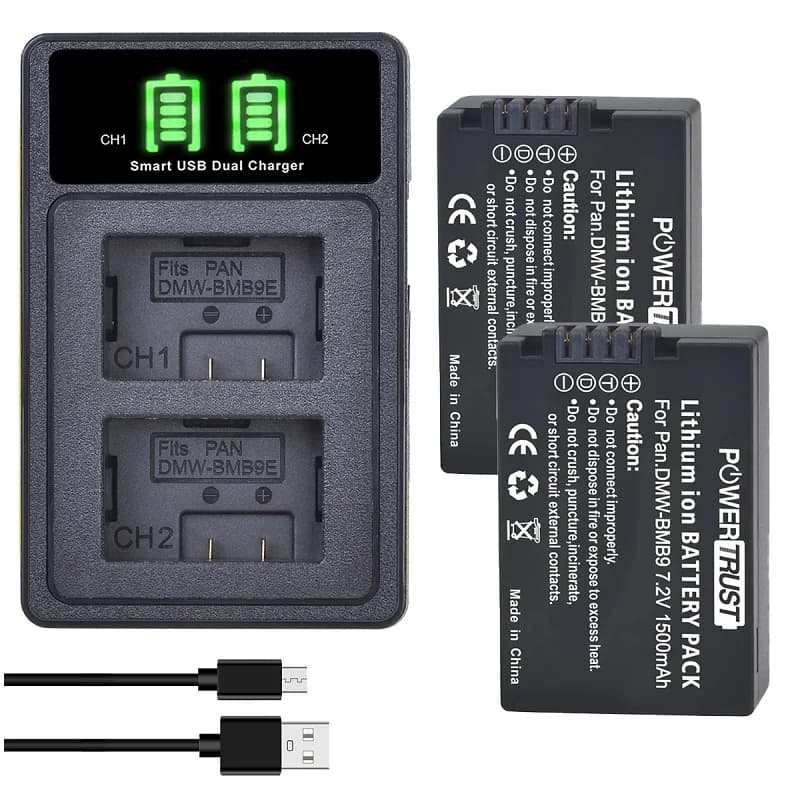 DMW-BMB9 BMB9E BMB9pp vervangende batterij/oplader voor Panasonic Lumix DMC FZ40K FZ45K FZ47K FZ48K FZ60 FZ70 FZ80 FZ100 FZ150