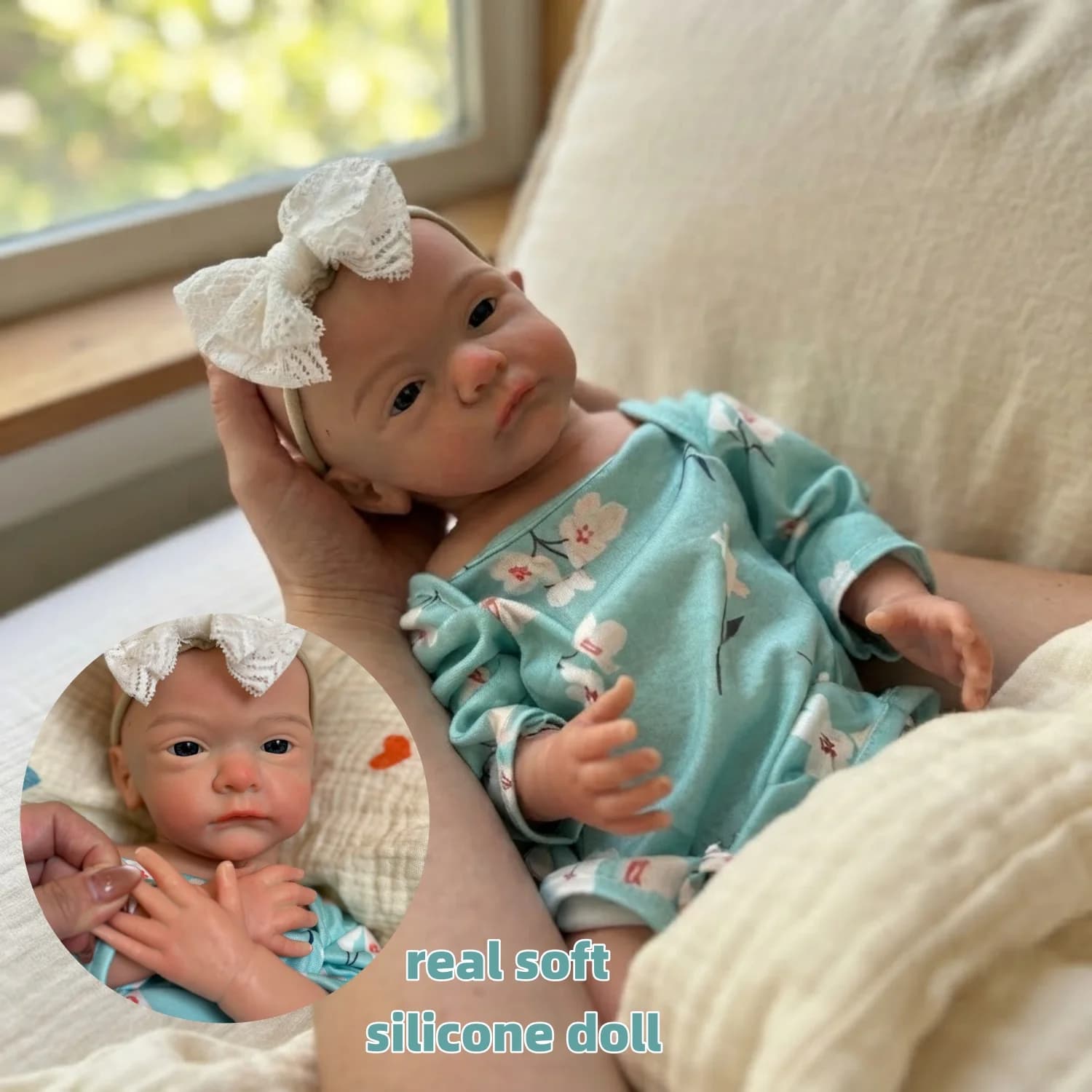 OtardDolls 18-inch handgemaakte siliconen pop speelgoed zachte siliconen reborn pop open mond realistisch waterdicht schattig verzamelobject