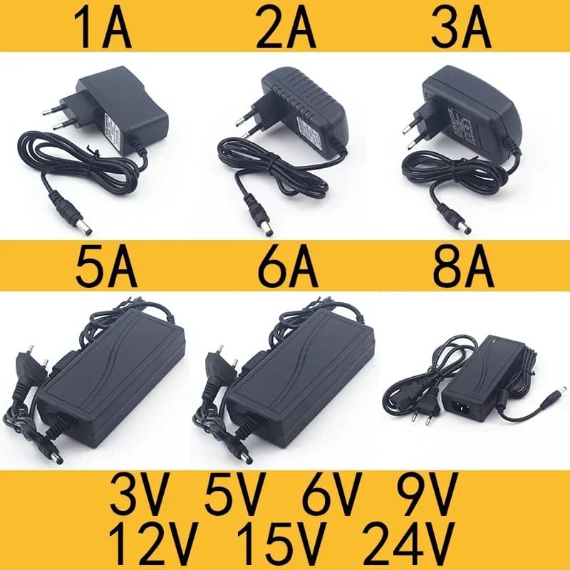 AC 110-240V DC 3V 5V 6V 9V 12V 15V 24V 0.5A 1A 2A 3A 5A 6A 8A Universele voedingsadapter Voeding Laderadapter Eu Ons voor LED-licht