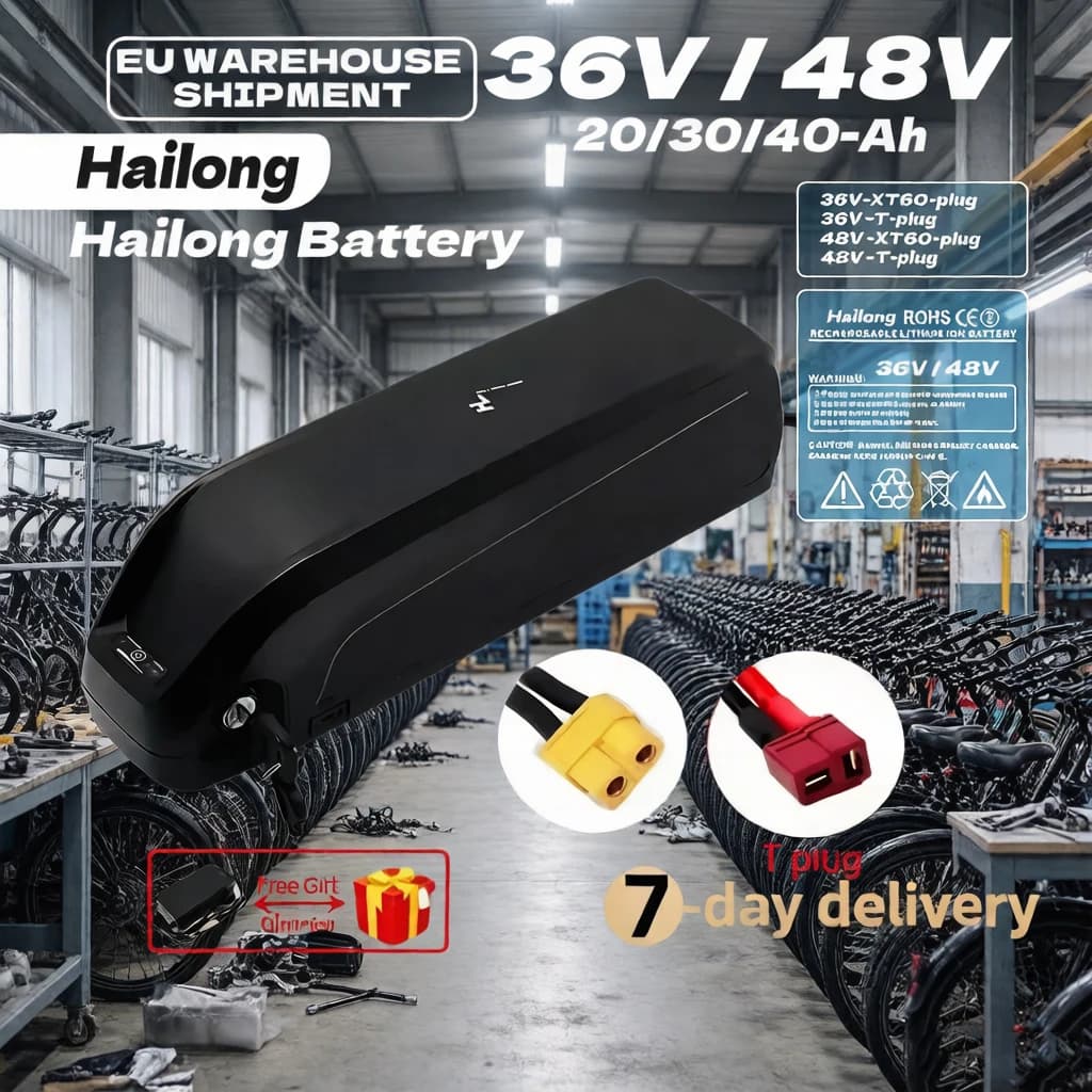 2026 Nieuwe hoogwaardige 48V splinternieuwe 20Ah 30Ah 40Ah Hailong accu voor Bafang BBS02 BBS03 BBSHD motor +BMS aanpasbare stekker