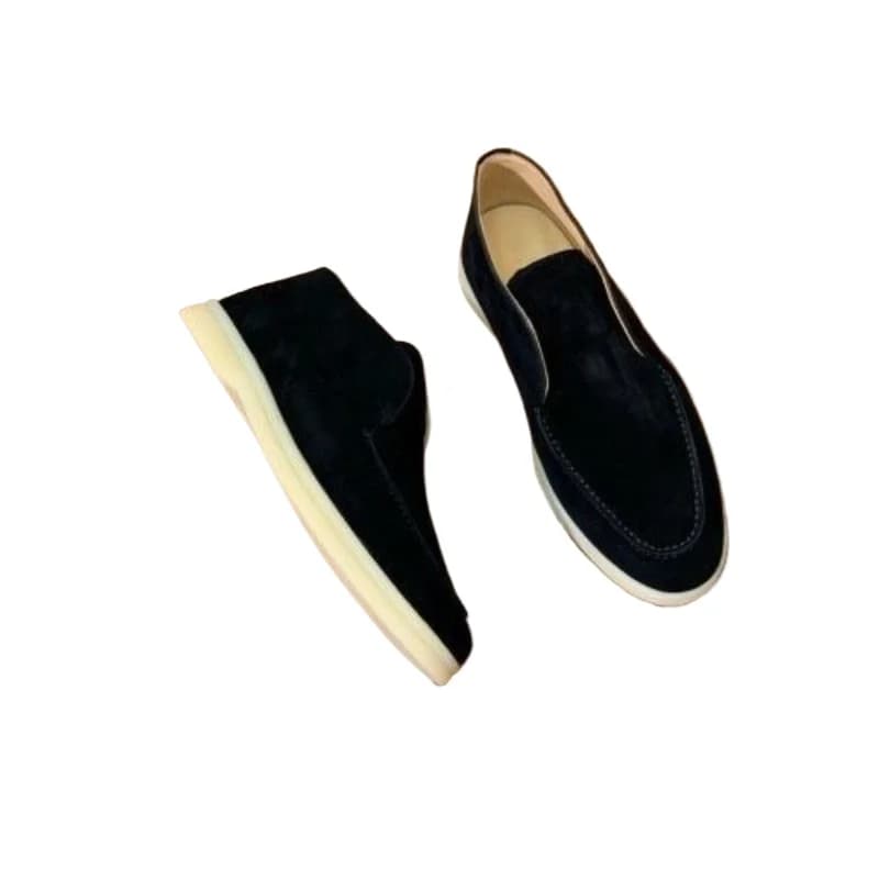 Schapenvacht suède hoge herenloafers, geheel leren korte laarzen, casual wandelschoenen, enkellaarsjes