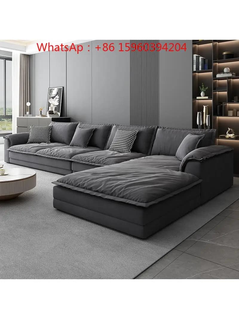 minimalistische lichte luxe matte fleece leave-in stoffen bank woonkamer moderne eenvoudige dons latex internet beroemdheden zitten diep