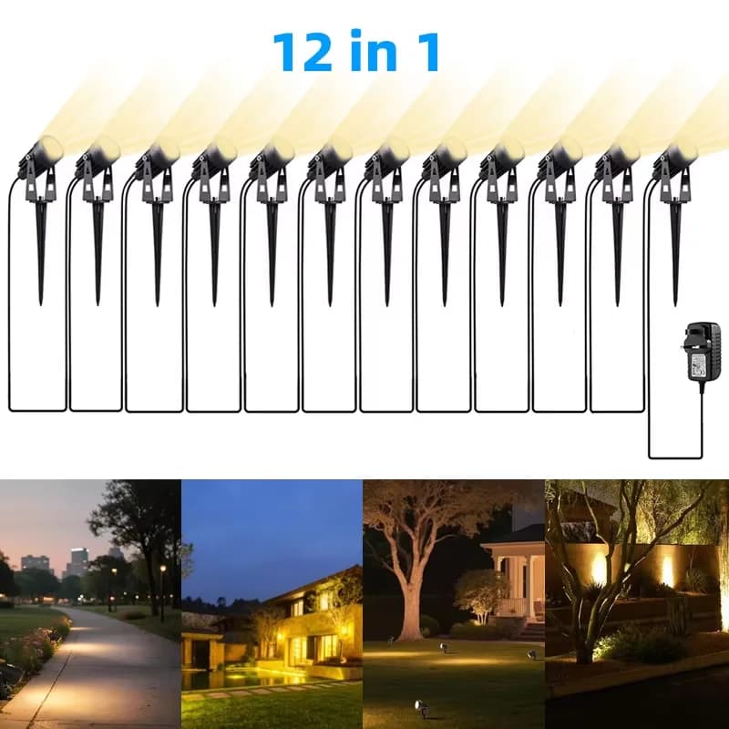 Led-tuinverlichting Buiten Gazonlamp Veiligheid Laagspanning Straatverlichting IP65 Waterdicht 2/4/6/12 in 1 Landschapsverlichting Warm wit