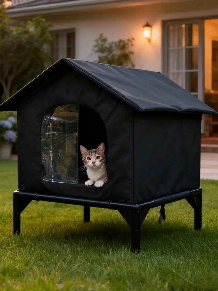 Kattenopvang Weerbestendig Winter Kattenhuis Kat Buitenhuis Waterdicht Ingesloten Huisdiertent Geïsoleerd Kattenhuis Voor Meerdere