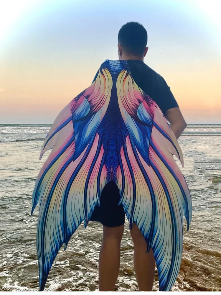 Duiken Zeemeerminstaart Dames Heren HOT Black Pearl Big Tail Strandkostuums Badpakken Bikini Pool Party Cosplay Comfortabel en knus