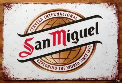 SAN MIGUEL Lager Beer Groot vintage metalen bord Home Bar Pub Man Cave Shed Garage