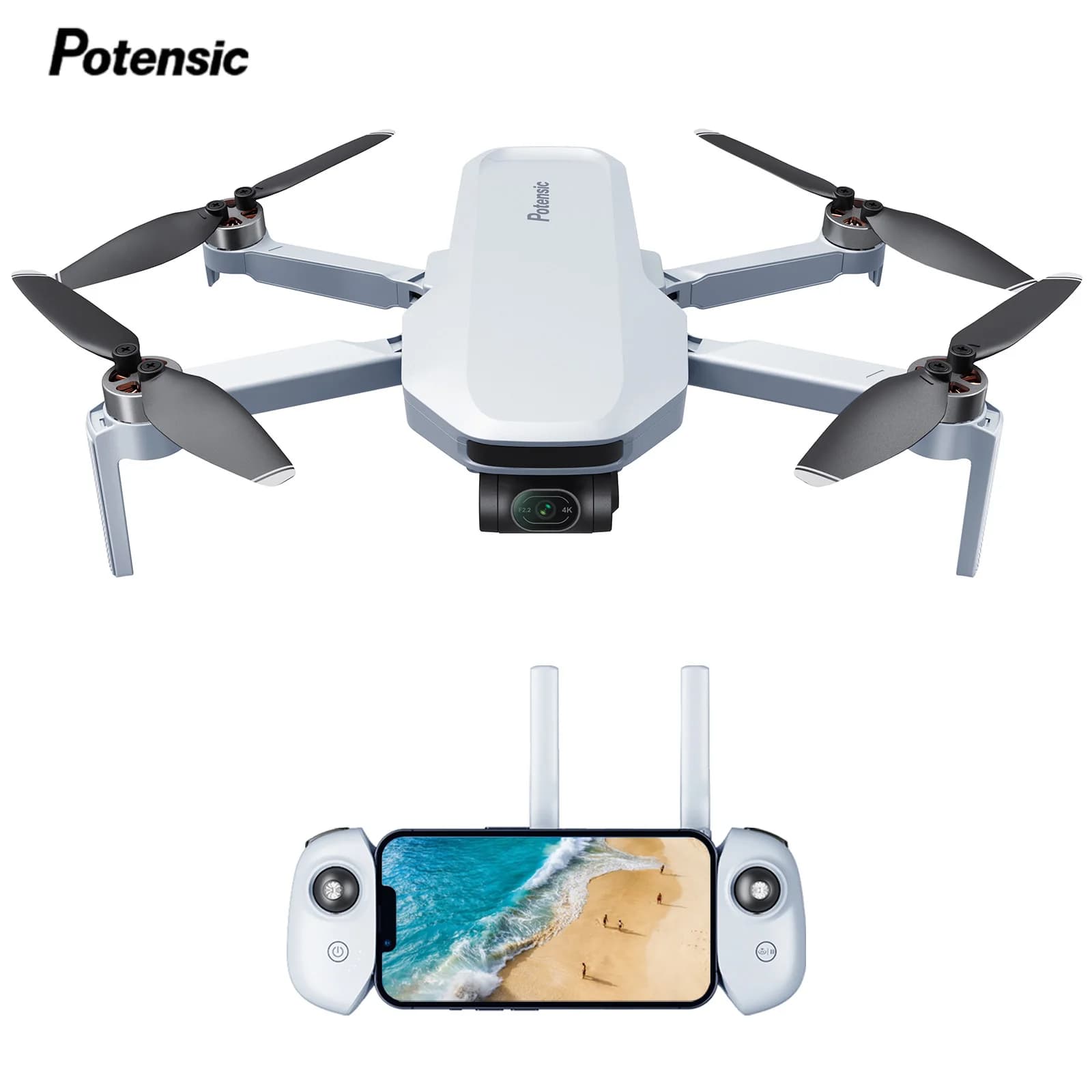 Potensic C0 4K GPS professionele drone Max 6-KM, 3-assige gimbal, visuele tracking, QuickShot, onder 249 g, retour naar huis-ATOM