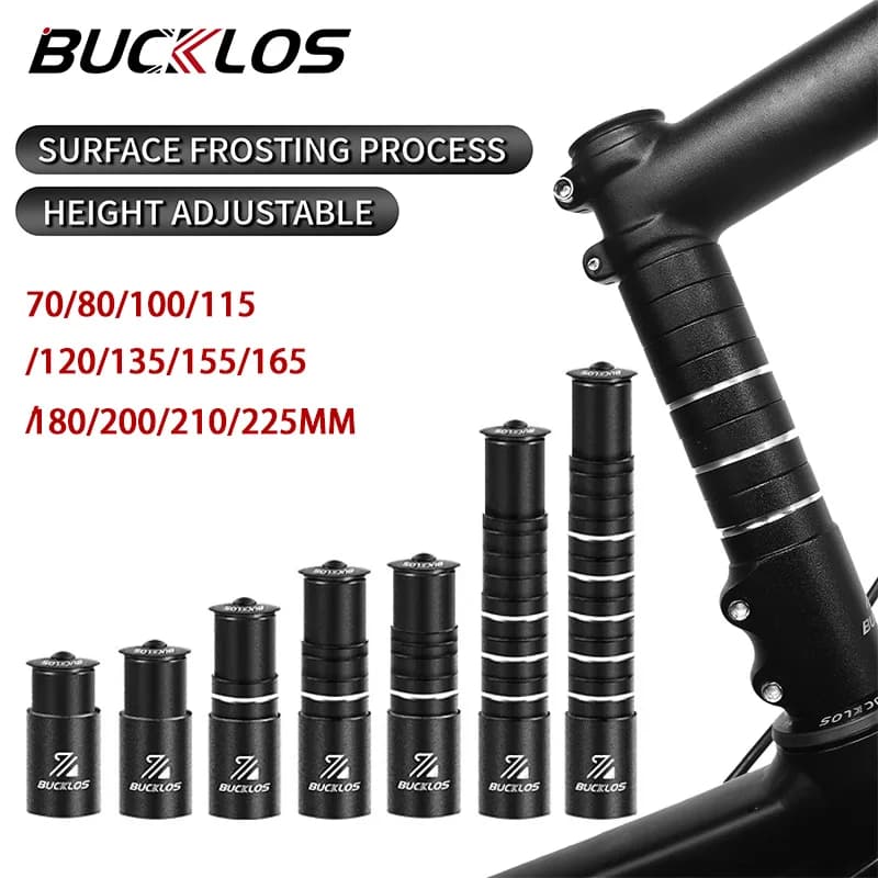BUCKLOS Fiets Stuurpen Hoogte Extender 100/120/135/180/210MM Aluminium Stuur Rise Up Adapter 28.6mm Cyclus Accessoires