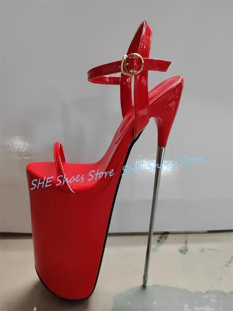 Sexy 22Cm Super Hoge Hak Vrouwen Sandalen Chunky Platform Smalle Band Enkel Gesp Pompen Dames Party Dans Jurk schoenen