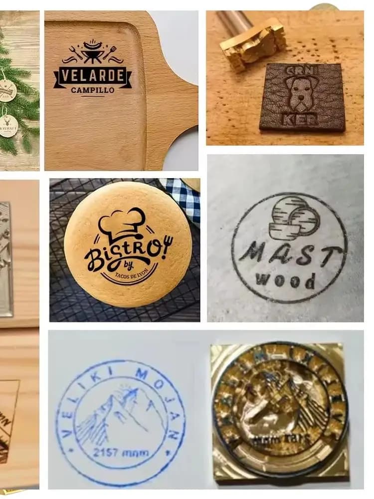 Aangepaste hete koperen stempel ijzeren mal gepersonaliseerde zegels aangepaste LOGO reliëf elektrische ijzeren cake hout hamburger branding folie