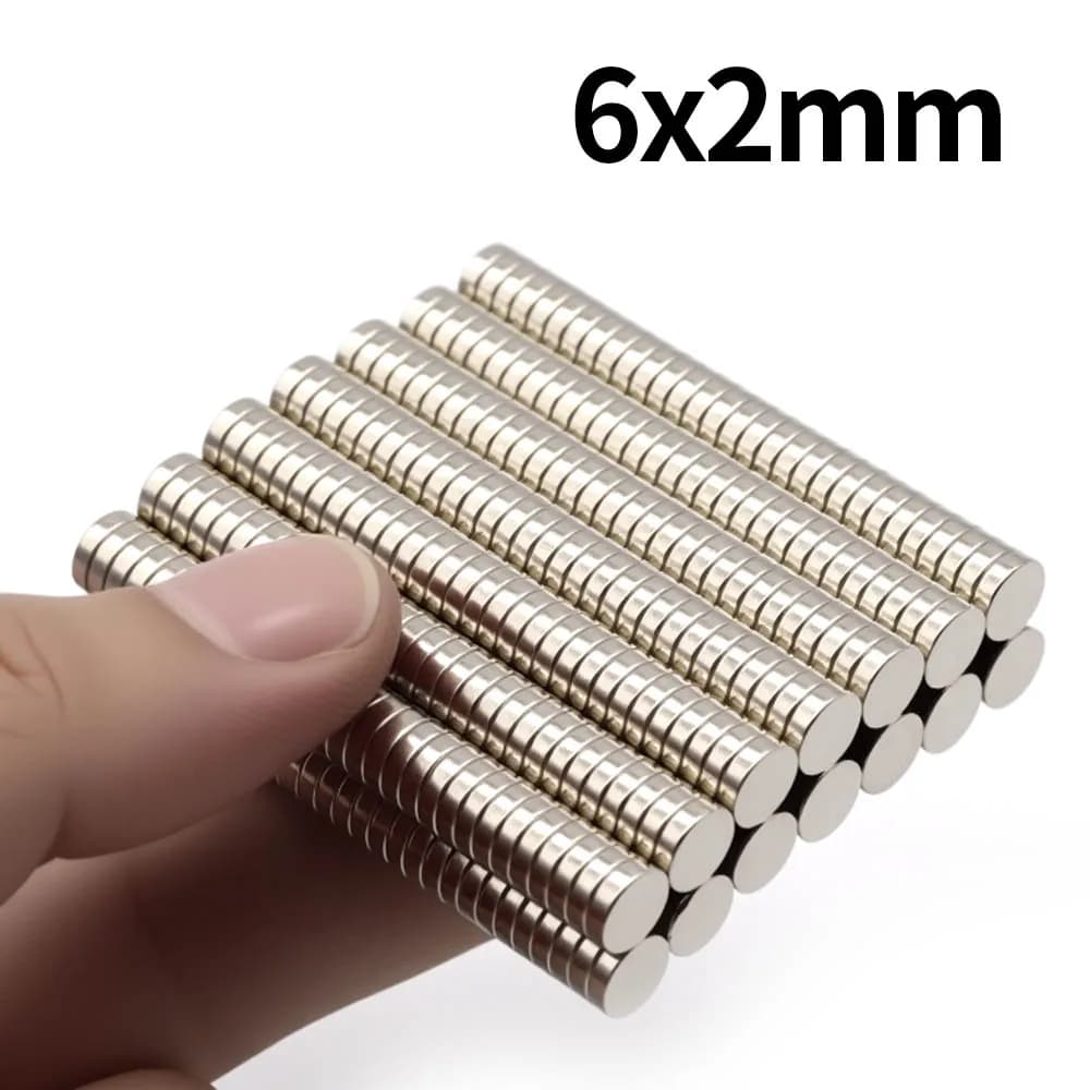 6x2mm supersterke neodymiummagneet N35 NdfeB permanente magnetische imanes ronde krachtige magneten koelkastmagneet