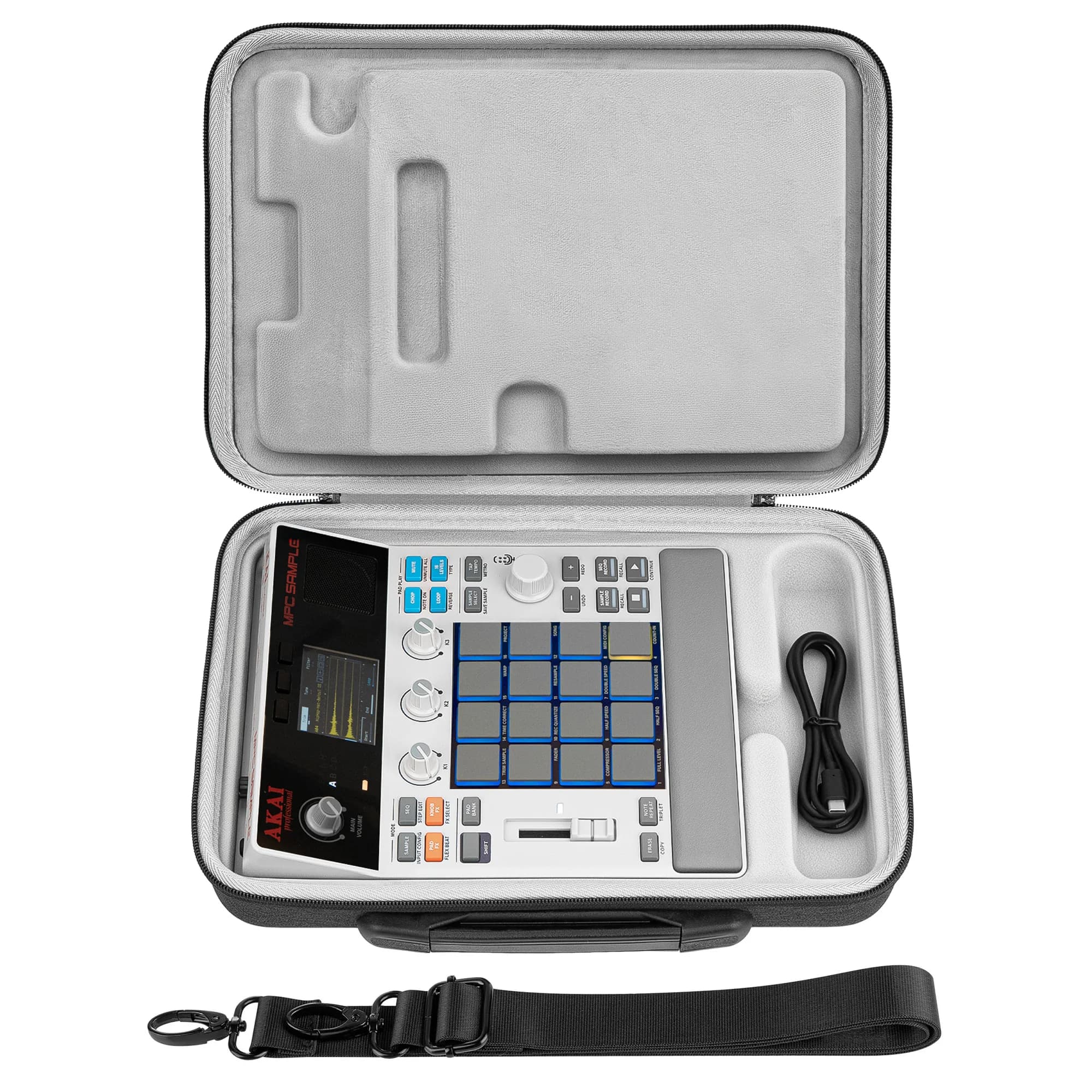 Geekria Hard Shell Draagbare Luidsprekerhoes Compatibel met Akai Professional MPC Sample Draagbare Groovebox Audio Sampler Tas