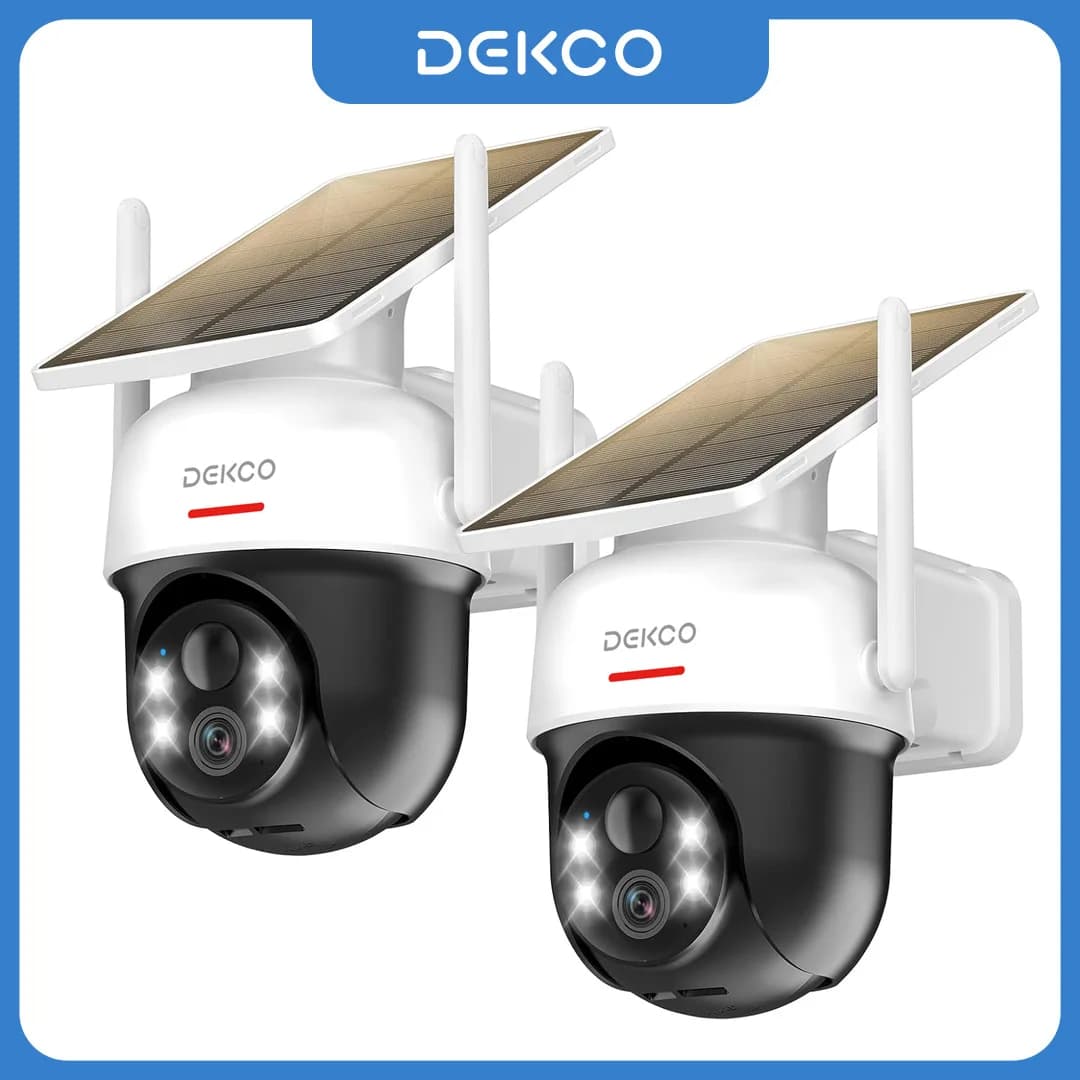 Dekco 2/3/4 stks Solar WiFi Camera 3MP 100% Draadloos 5000 mAh Batterij Twee-weg Audio Beveiligingscamera Draadloze PTZ CCTV Camera