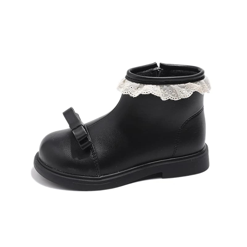 Nieuwe meisjeslaarzen Zoete elegante kinderprinses Modelaarzen Chique Veelzijdige kinderen Causale Kanten enkellaarsjes Lente Herfst Causaal