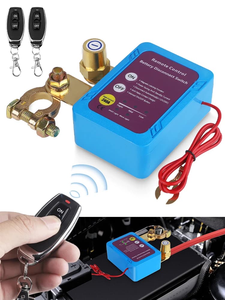 Afstandsbediening Batterij Disconnect Switch 12v 240A Upgrade Smart Voltage Voorkomen Batterij Afvoer Kill Switch Anti-Diefstal voor CarTruck RV