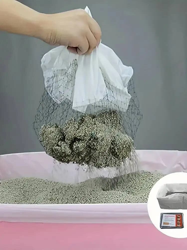 10 stuks herbruikbare uitwerpselenfilter, handsfree kattenuitwerpsel filternet voor hygiënische kattenbakvoeringen voor huisdieren