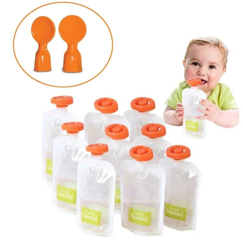 50 Stuks Babyvoeding Opbergtas Maken Biologisch Voedsel Vers Voor Baby Peuter Squeeze Vruchtensap Zakje Baby Voedingssupplement Opbergtas