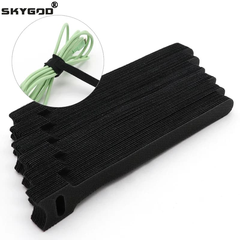 Losmaakbare kabelbinders Draadorganizer Zwart 15 20 25 30 cm Nylon haaklusriemen Wrap Zip Bundel Bandage Tie Kunststof Bevestiging