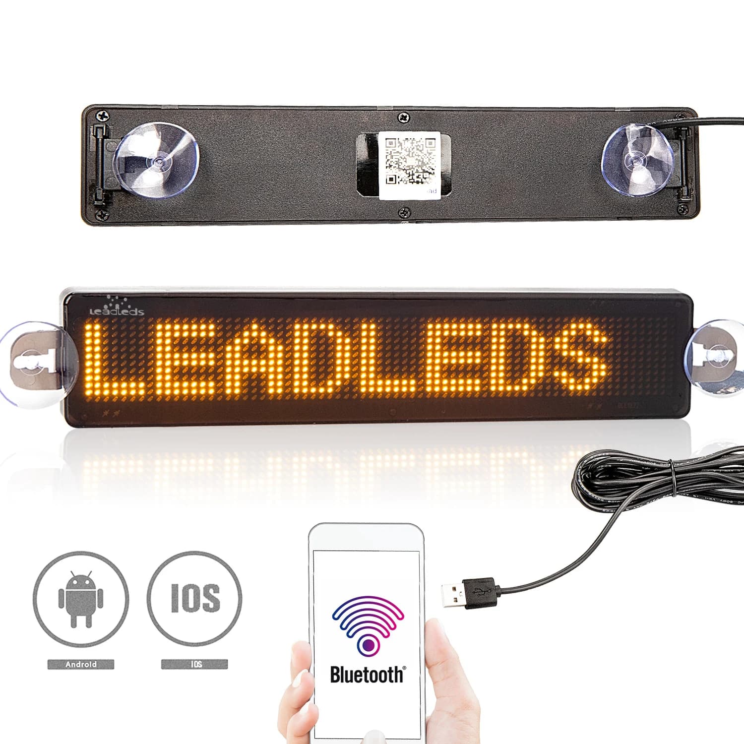 Leadleds bluetooth-compatibele led auto teken smd programmeerbaar scrollend bericht led display bord auto achterruit meertalig