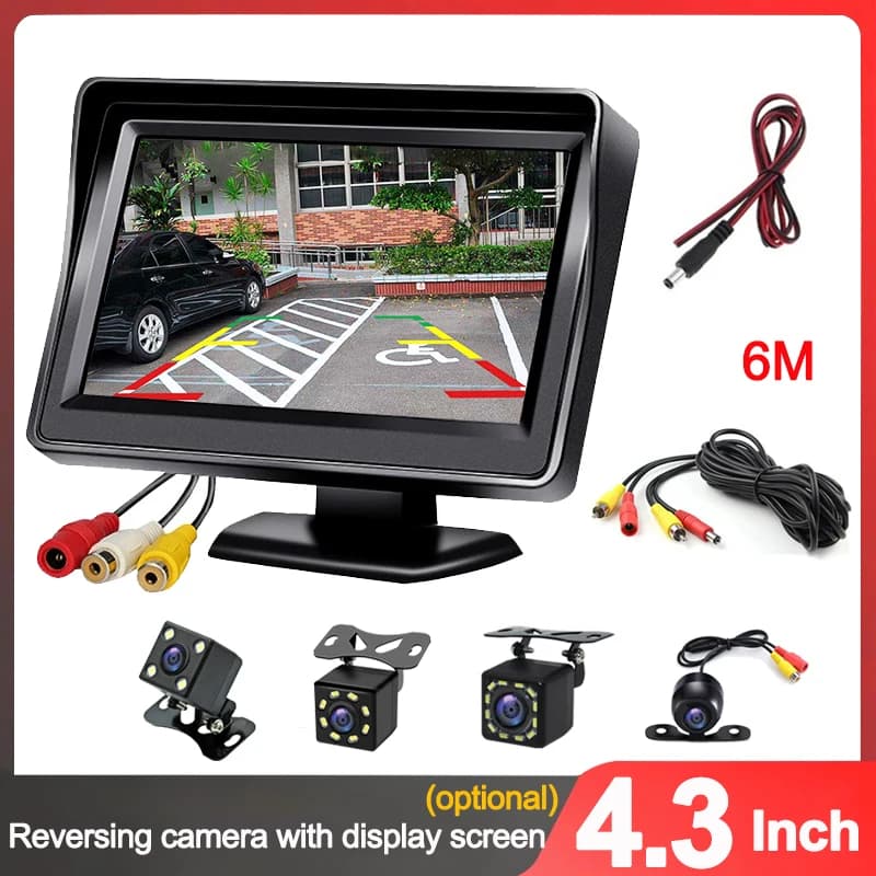 Eenvoudige Installatie 4.3Inch Achteruitkijkcamera Monitor Scherm Achteruitrijcamera Voor Parkeerparking Systeem Camera Voor Voertuig
