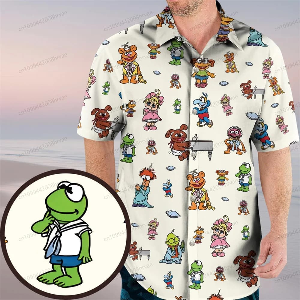 Animal Muppet Hawaiian Shirts, Kermit Hawaiian Shirts, The Muppet Show Shirts, Miss Piggy Shirts, Muppet Fan Gifts
