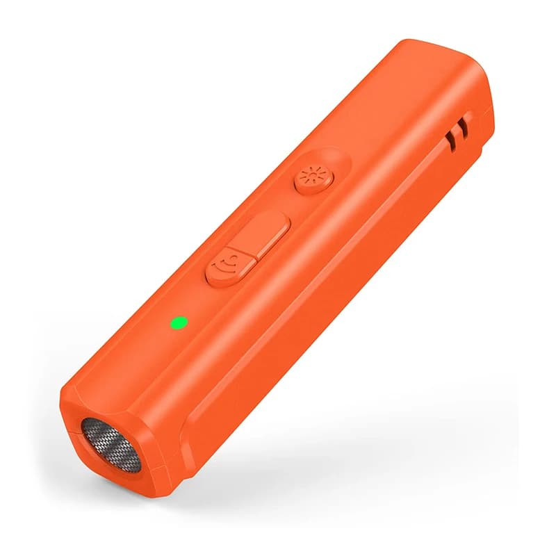 Ultrasoon hondenafschrikapparaat tegen blaffen en bijten, USB oplaadbaar, draagbaar hondentrainer met LED-licht en koord