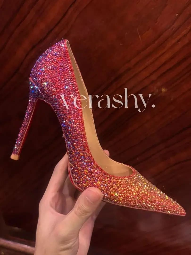 Schoenen Voor Vrouw 2025 Trend Nieuwe Lederen Luxe Hoge Hakken 10 Cm Rode Onderkant Puntschoen Stiletto Pompen Comfortabele sexy Feestschoenen