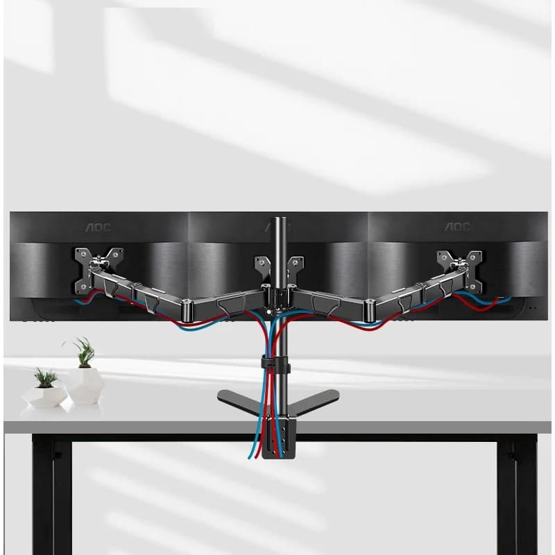 HILLPORT 17 ~ 32 inch 24 "27" 30 "Monitor Bureaustandaard Montagearm 3 Schermbeugel Grote basis Kantelen en draaien Met VESA XJT91