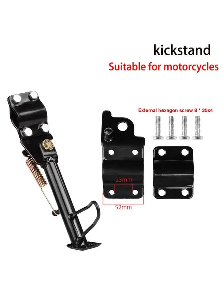 Elektrische motorfietsauto met antislip zijsteun Gemodificeerde gedeeltelijke ondersteuning Zijsteun Batterij Auto Schuine voetbrace