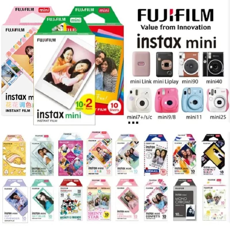 Fujifilm Instax Mini Kleurenfilm 10/30/50 Vellen Voor FUJI Instant Camera Mini 12 Mini 11 9 8 25 7s Camera LiPlay Mini Link SP-1 2