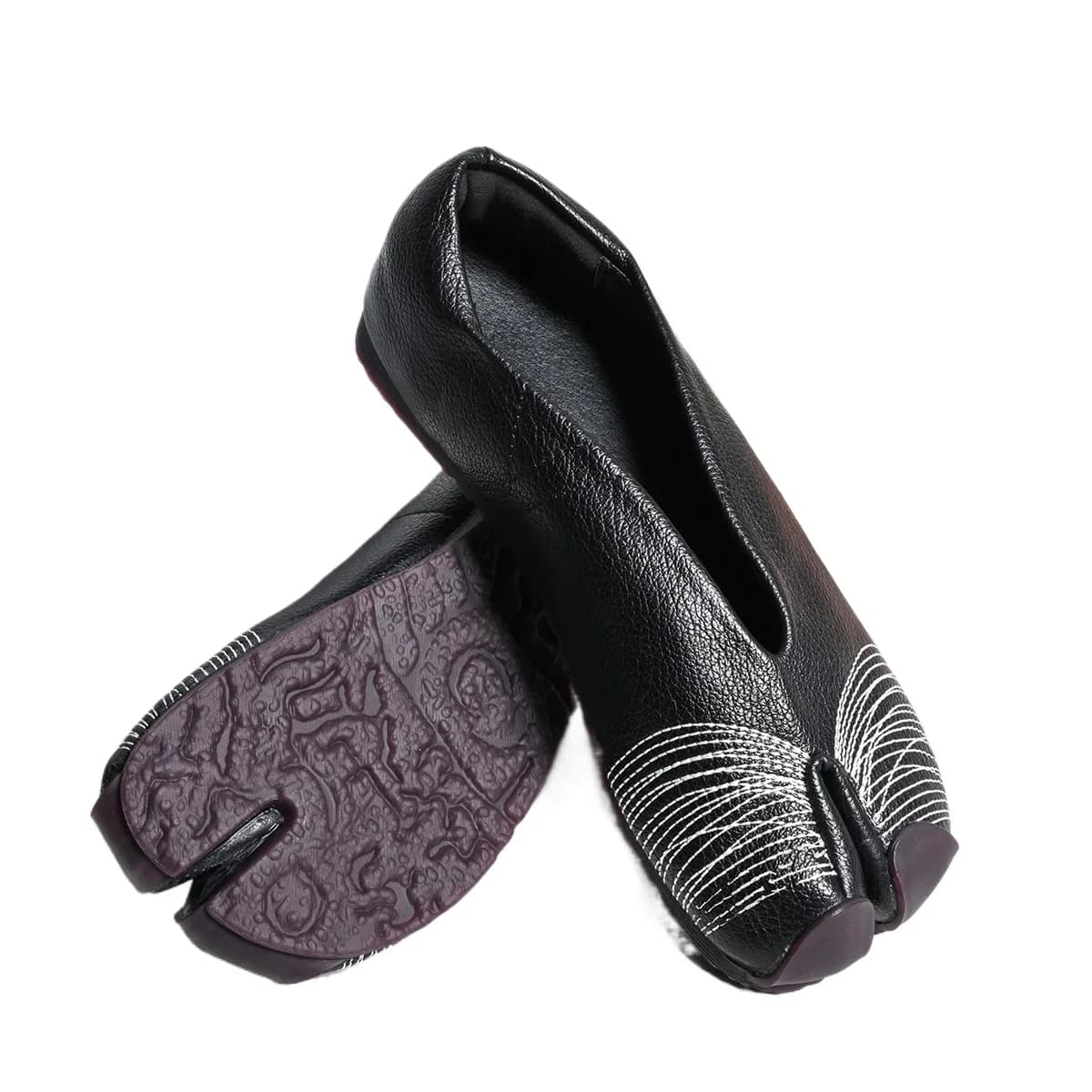 Lente Herfst Microfiber Leer Split Teen Vrouwen Loafers Mode Geplooide Designer Lage Hakken Tabi Zachte Zolen Flats Casual Schoenen