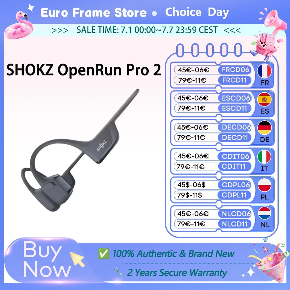 SHOKZ OpenRun Pro 2 S820/S821 Sporthoofdtelefoon Open oortelefoon Bluetooth 5.3 Ruisonderdrukkende microfoon IP55 Waterdicht