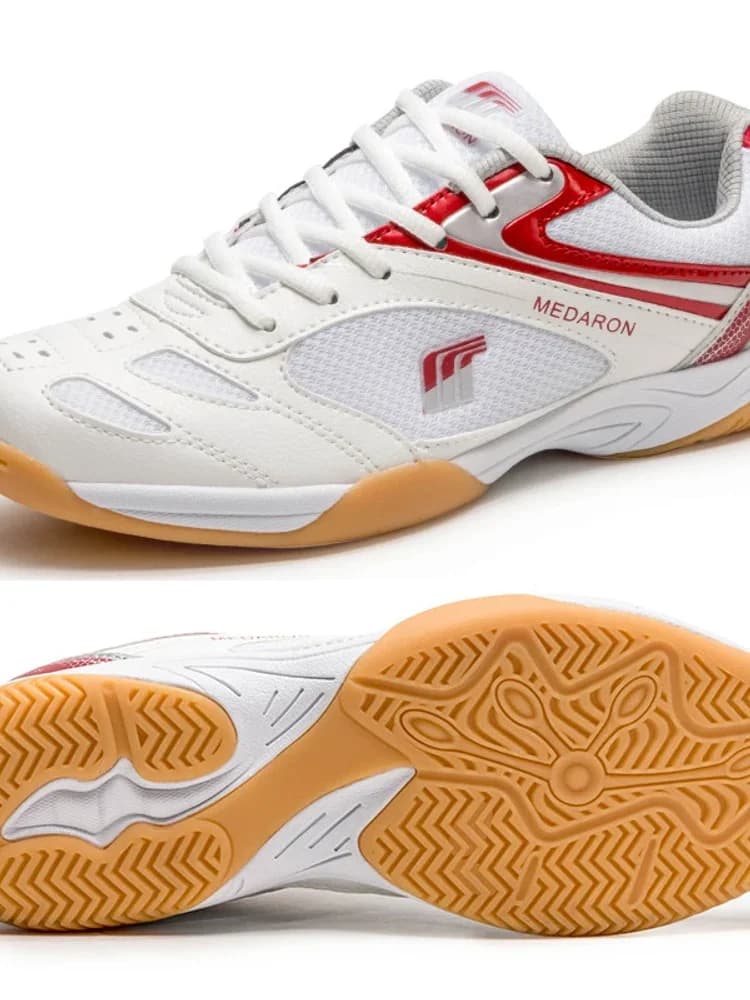 Nieuwe professionele tafeltennisschoenen heren dames antislip badmintons voor koppels blauw rood lichtgewicht badmintonsneakers