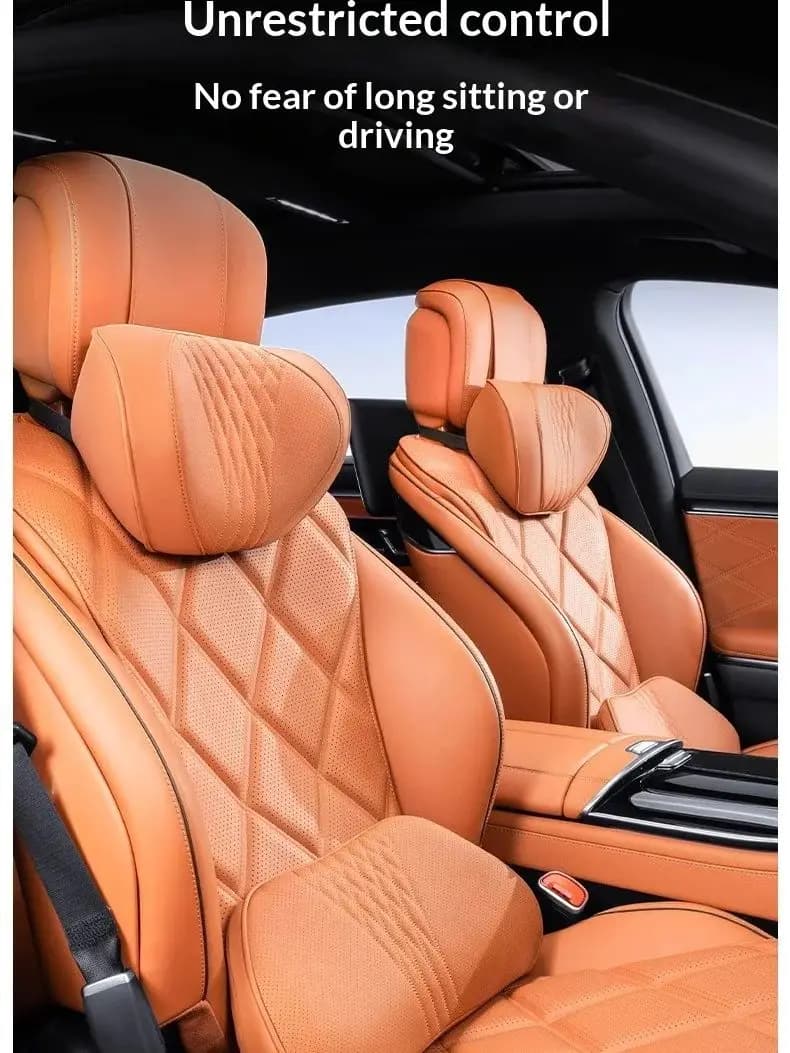 Auto nekkussen en lendensteun, universeel voor alle seizoenen, ademend zitkussen met ergonomische taillecontouren