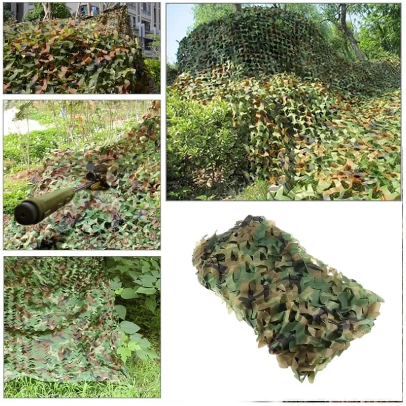 Versterkte camouflage net van dubbelwandig Oxford-doek voor decoratie, schaduw, camouflagehek, kamperen