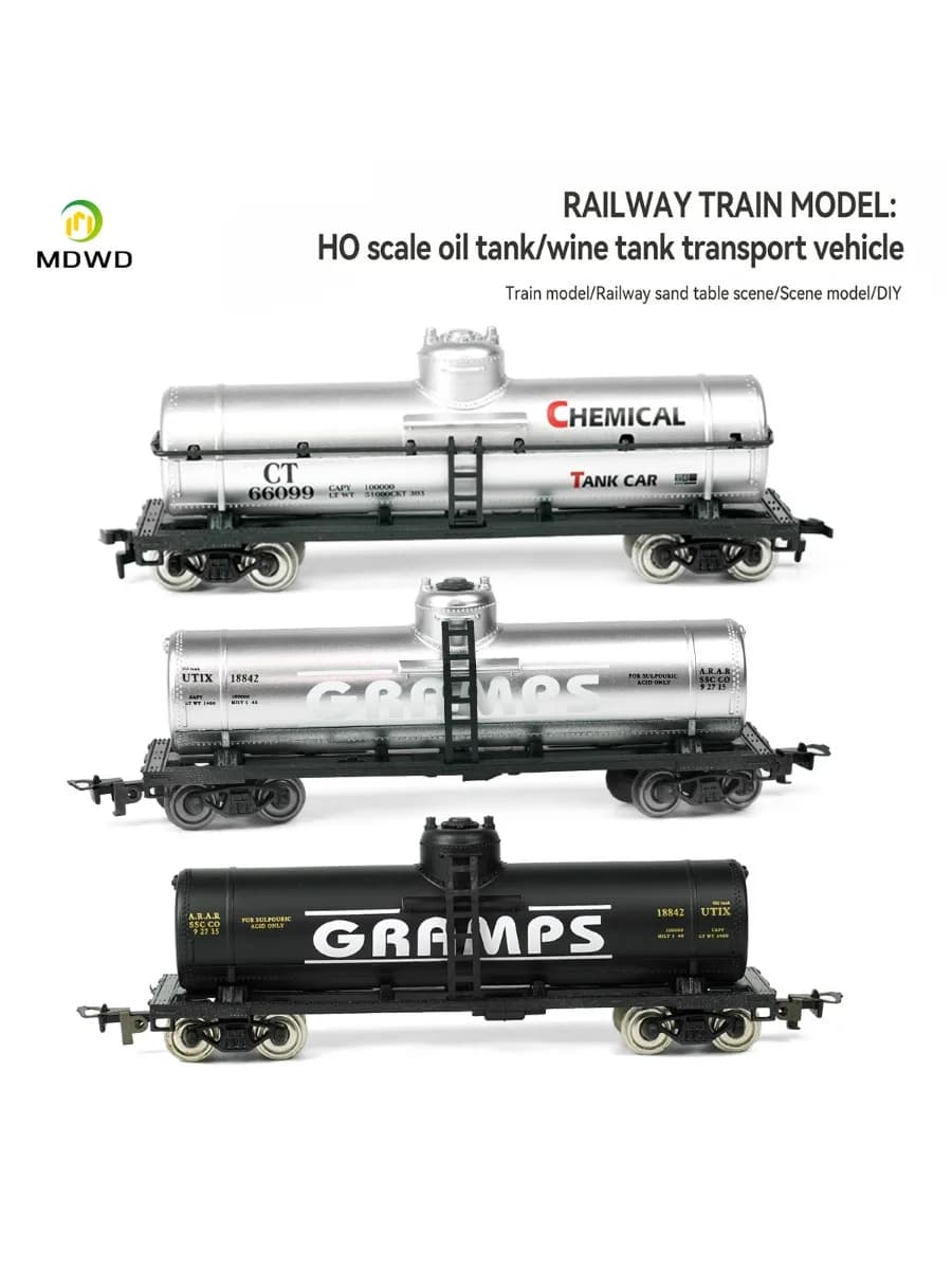 Gedrukte tankwagen HO schaal 1:87 olietankwagen met metalen wielsets voor modelspoor C8768