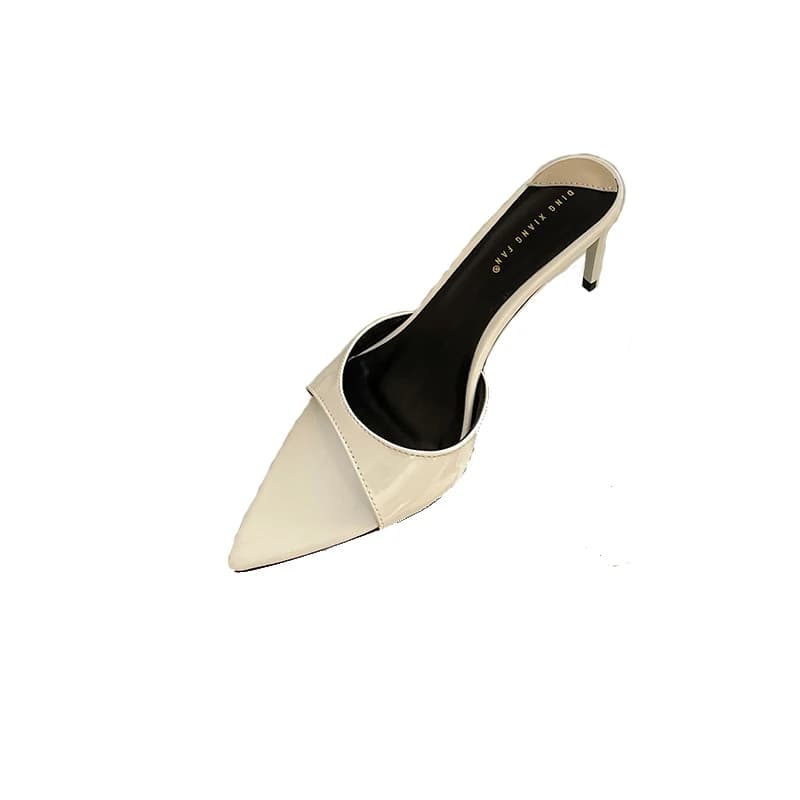 Rode Hakken Slippers 7cm of 10cm Stiletto Hakken Dames Sandalen Wit Lakleer Zomerschoenen Vrouw 2026 Spitse Teen Sandalias
