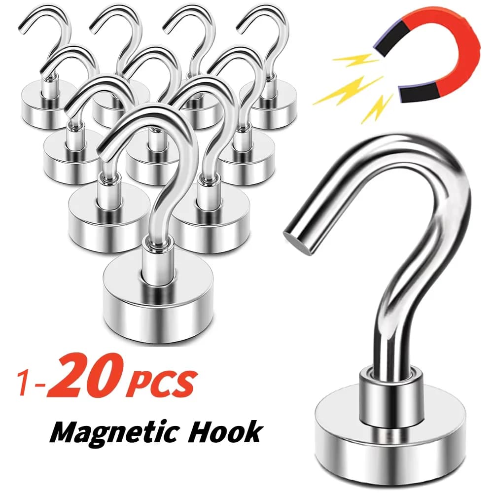 1-20PCS Sterke Magnetische Haken Multifunctionele Opberghaken Thuis Keuken Bar Opberghaken Sleutelopberghaken Badkamerhangers
