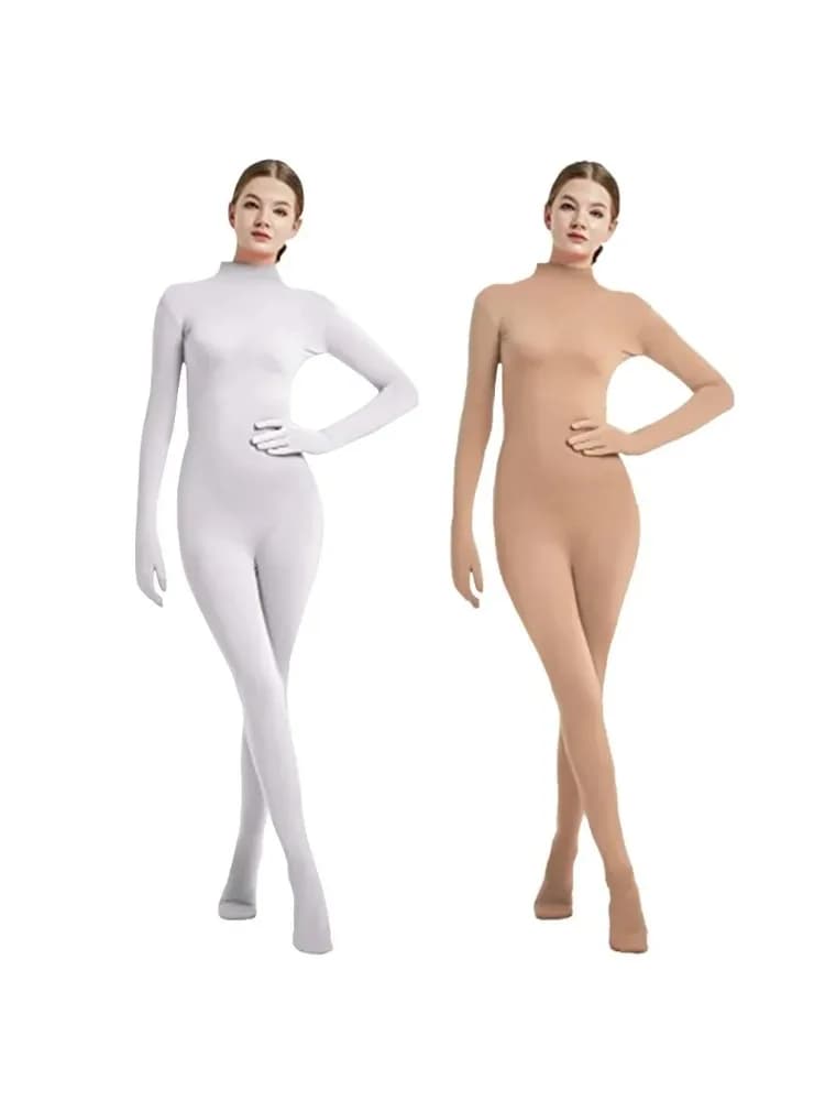 Volwassen Full Body Zentai-pak Lady Spandex Second Skin Tight Suits Halloween Party Cosplay-kostuum Effen kleur