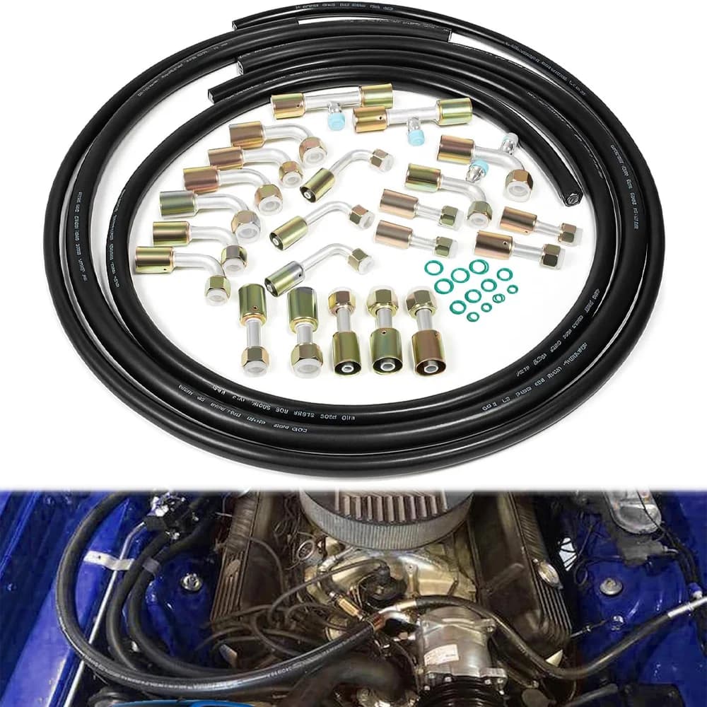 Airconditioning slang- en fittingset inclusief 6,5ft # 6 # 8 # 10 universele AC-slangen voor auto- en huishoudelijke airconditioningsystemen