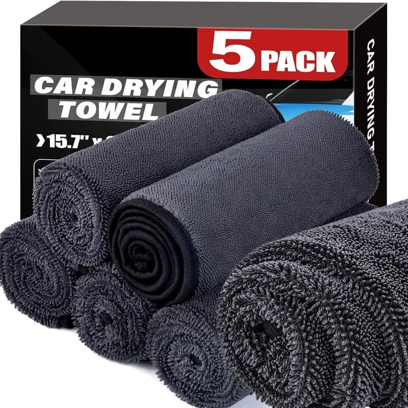 1/5 Stuks Zware Auto Handdoek 1200GSM Super-Absorptie Microfiber Droogdoek Ultrazachte Krasvrije Auto detaillering Handdoek