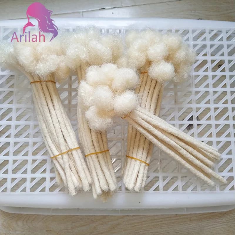 0,4 0,6 0,8 cm 613 Blonde Haarverlengingen van Echt Haar Dreadlock Extensions Loc Extensions Echt Haar Permanente Loc Extensions Echt Haar