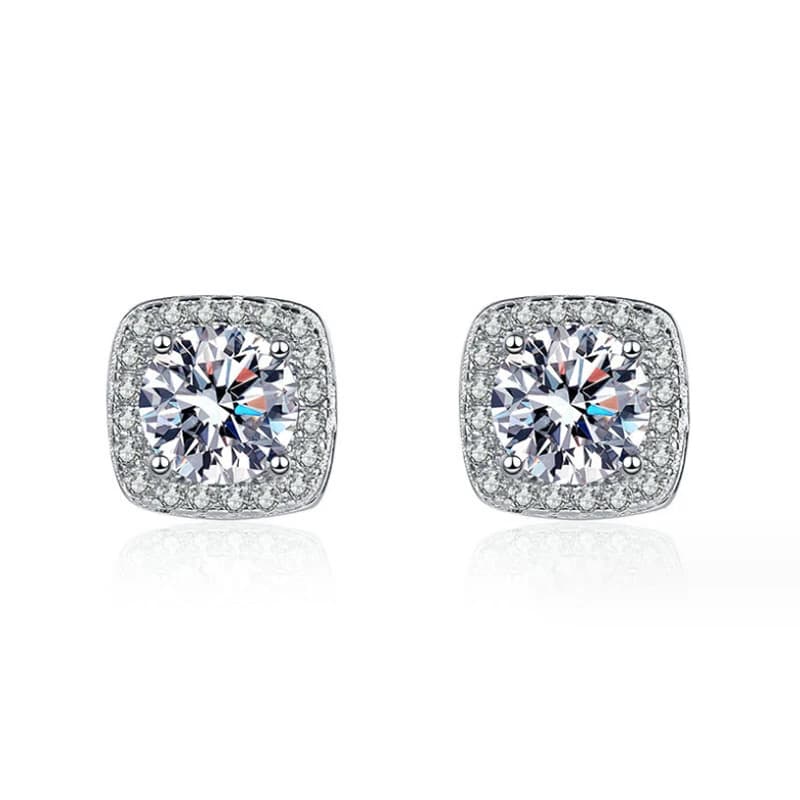 Pass Diamond Tester Pen Moissanite en Zirkoon Stud Oorbellen voor vrouwen 100% echt 925 sterling zilver GRA-certificaten D VVS1