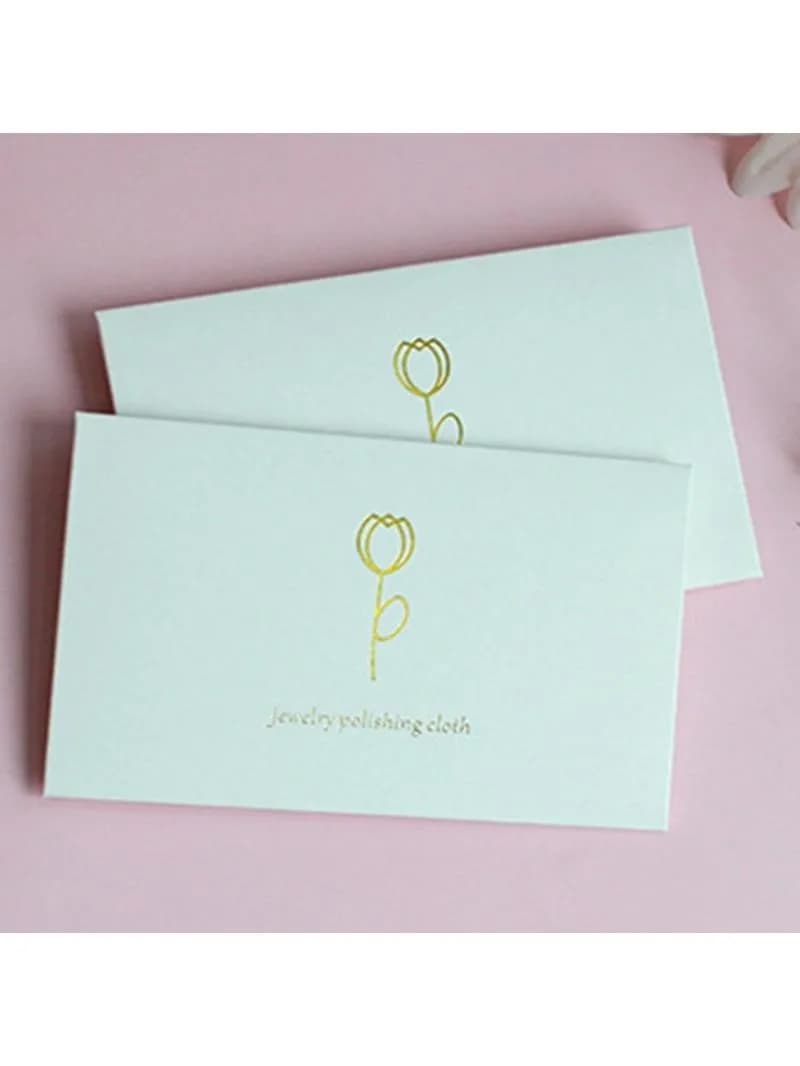 100Pcs 10X6.5CM Bloem Goud Brief Pakket Zilver Goud Polish Doek Anti Dofheid Sieraden Gereedschappen Sterling Polijsten Cleaning
