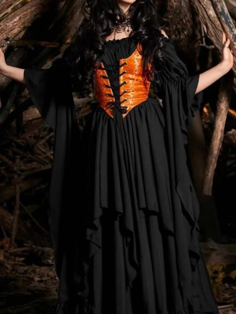Piraat korsetjurk voor dames Vintage middeleeuwse renaissance Halloween schouder off sexy chemise