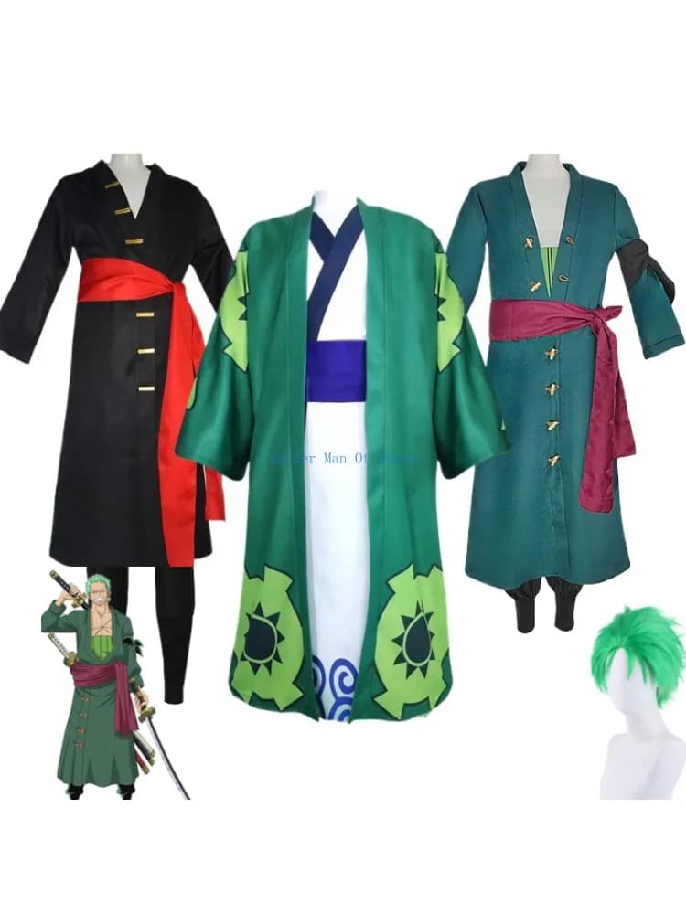 Fantasia Wano Land Roronoa Van Zoro Cosplay Kimono Anime Piraat Disfraz Kostuum Mannen Mannelijke Halloween Carnaval Party Kleding