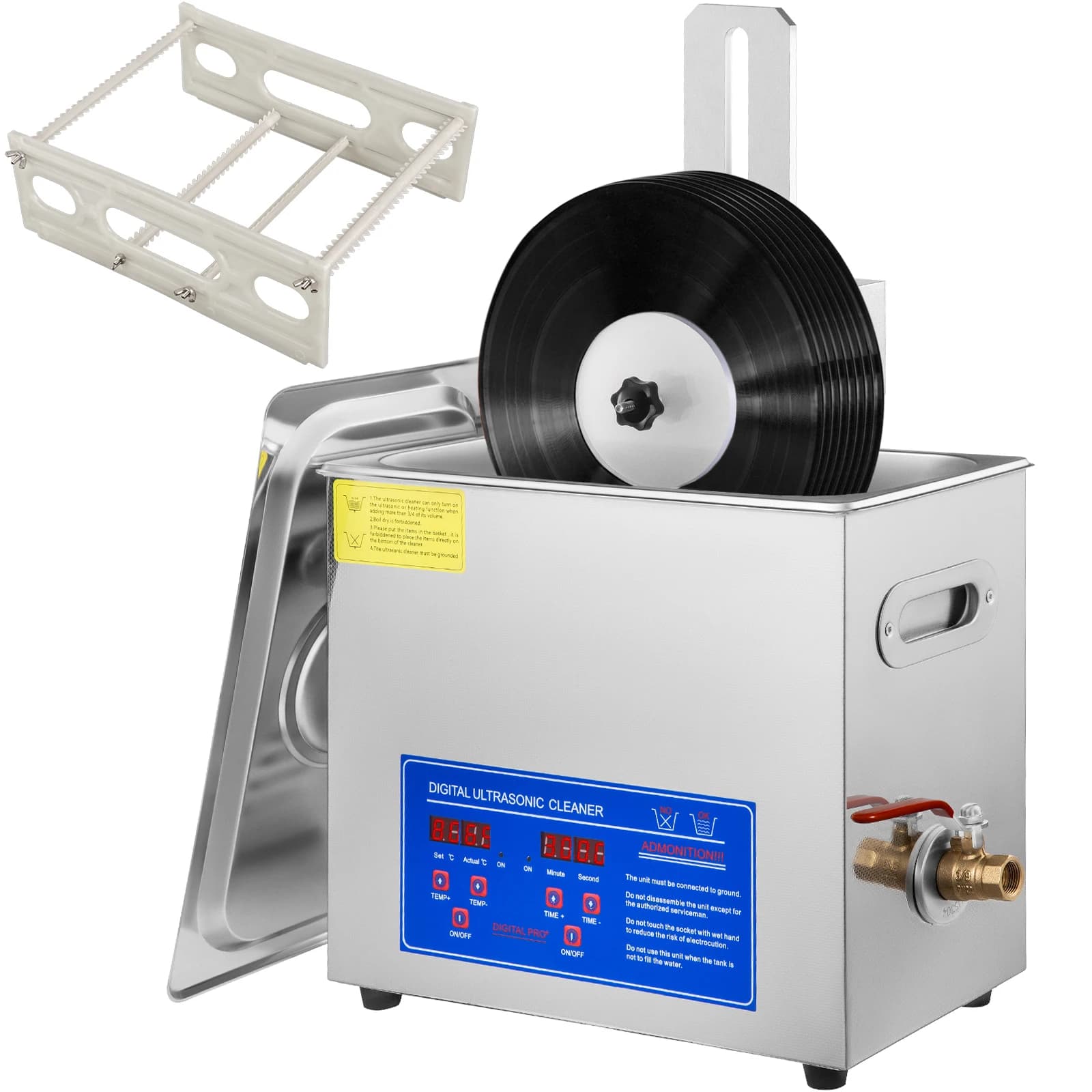 SucceBuy Ultrasone reiniger 6L Ultrasone vinylreiniger 7-12 in 8 records Ultrasone vinylreinigingsmachine 180 W voor thuiswinkel
