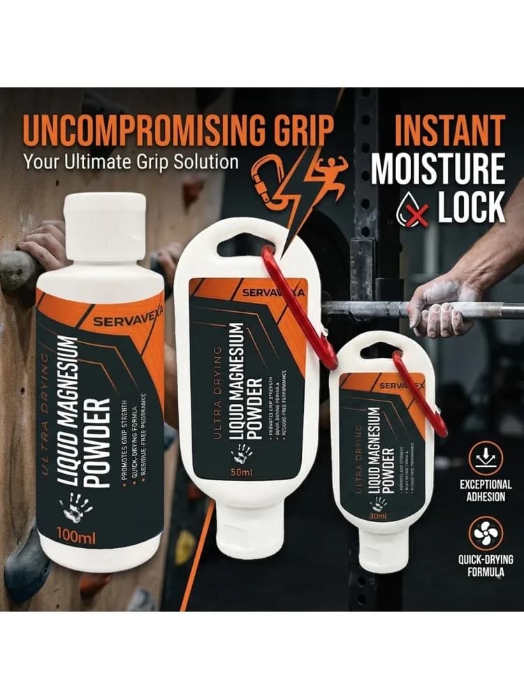 SERVAVEXA Sneldrogende Vloeibare Krijt 100ml/50ml/30ml Anti-Slip Magnesiumpoeder voor Gym Gewichtheffen Klimmen Grip