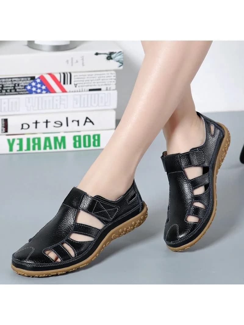 Vrouwen Sandalen Nieuwe Zomer Oxford Zolen Hol Flats Schoenen Echt Leer Handgemaakte Vrouwen Schoenen Vrouwelijke Strand Sandalen WSH4369