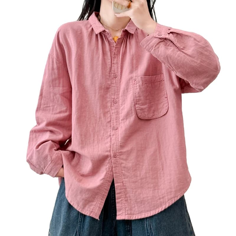 Amax luluE 2025, shirts, lente damesmode, casual losse blouses, dames, klassieke luxe tops met lange mouwen, elegante katoenen kleding